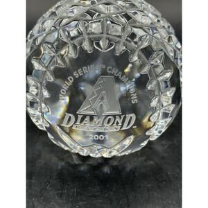 2001 Diamondbacks World Series Champions Waterford Crystal Baseball 900 of 2001